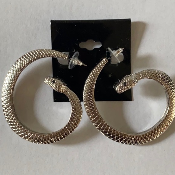 ASOS Jewelry - *SOLD* ASOS silver snake hoop earrings
